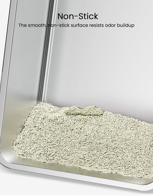 Load image into Gallery viewer, Cat Litter Box with High Sides Large Stainless Steel Cat Litter Pan 23.6" X 15.7" X 5.9"
