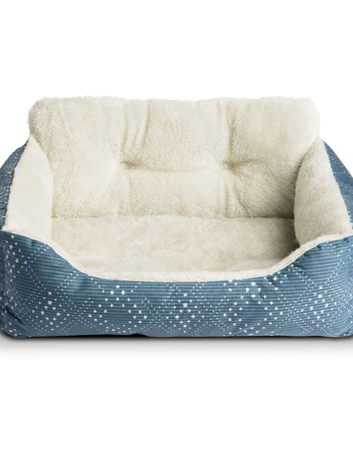 Load image into Gallery viewer, Puppy Dog Bed, Plush Bolster Dog for Small Dogs, Small, 21" X 17", Blue
