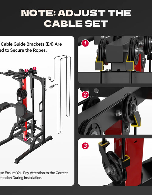 Load image into Gallery viewer, Home Gym Machine - High/Low Pulley System for Lat Pulldown, Row &amp; Back Workout, with Leg Support | All-In-One Strength Training Equipment for Home Gym
