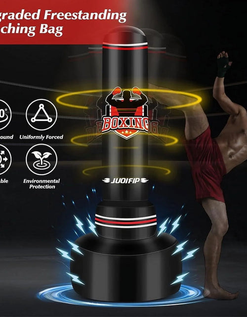 Load image into Gallery viewer, Freestanding Heavy Punching Bag Set with Gloves, Red
