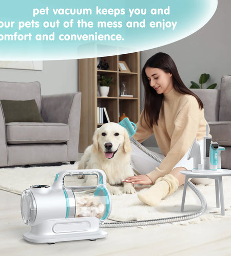 Professional 6-In-1 Dog Grooming Vacuum Kit - 11000PA High Suction & 1.5L Large Capacity | 99% Hair Removal with Complete Grooming Tools | High Suction Pet Vacuum for Professional Grooming