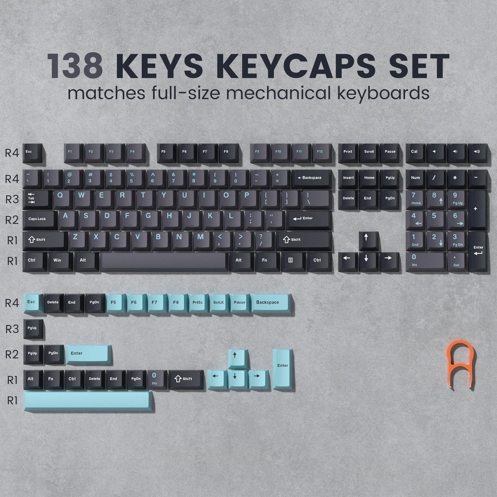 168 Keys Double Shot PBT Keycap Custom Keycap Cherry Profile Keyboard Keycaps for Cherry Gateron MX Switches Gaming Keyboard