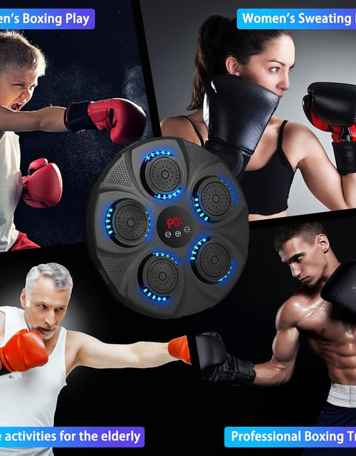 Load image into Gallery viewer, New Smart Music Boxing Machine with Boxing Gloves, Wall Mounted Smart Bluetooth Music Boxing Trainer with LED, Electronic Boxing Target Workout Punching Equipment for Home, Indoor, Gym
