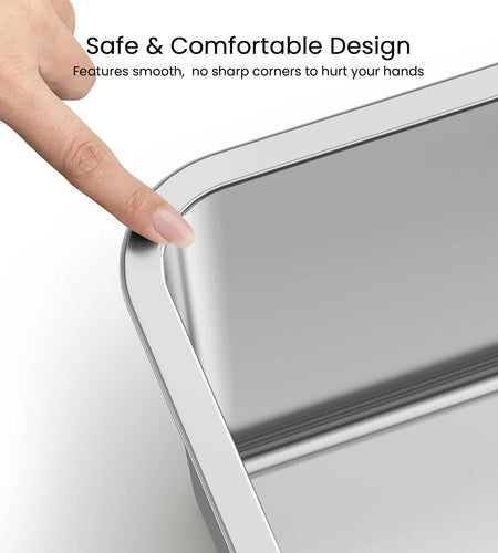 Cat Litter Box with High Sides Large Stainless Steel Cat Litter Pan 23.6" X 15.7" X 5.9"