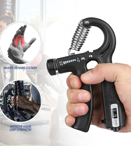 2 Pack Grip Strength Trainer with Counter, Hand Grip Strengthener, Adjustable Resistance 11-132Lbs (5-60Kg), Non-Slip Gripper, Perfect for Athletes and Hand Rehabilitation Exercising