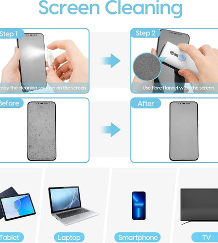 7-In-1 Multi-Device Cleaning Kit – Versatile Dust Brush for Keyboards, Screens & Earphones for Computers, Tablets & Bluetooth Devices