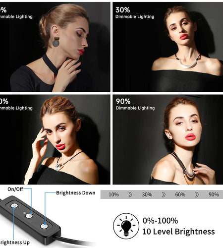 LED Video Light Kit 2 Pack Dimmable Remote Control Photography Lights with Tripods 10 Brightness Levels and 9 Color Filters USB Powered for Youtube Tiktok