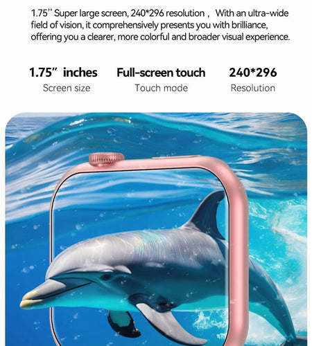 Smartwatch for Women, 1.75“ Smart Watch for Android/Iphone, Make/Receive Calls/Message Alerts/Ip67 Waterproof Outdoor Fitness Tracker Smartwatch (Pink)