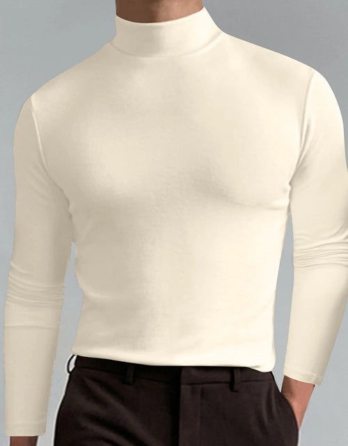 Load image into Gallery viewer, Mens Mock Neck T Shirts Pullover High Neck Turtleneck Premium Cotton Long Sleeve Sweaters for Men Valentine'S Day for Him
