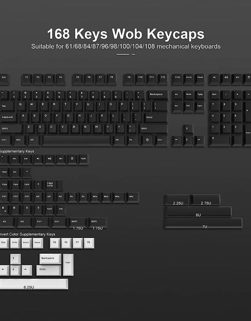 Load image into Gallery viewer, 168 Keys Double Shot PBT Keycap Custom Keycap Cherry Profile Keyboard Keycaps for Cherry Gateron MX Switches Gaming Keyboard
