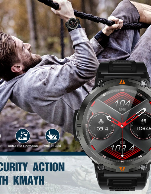 Load image into Gallery viewer, Smart Watch Bluetooth 1.45 Inch Black Rugged Case with Black Polyurethane Sport Band
