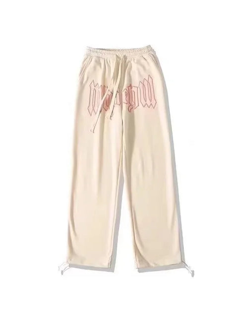 Load image into Gallery viewer, American Style Letter Print Straight Pants for Men High Street Loose Trousers Casual Joggers Hip Hop Drawstring Sweatpants

