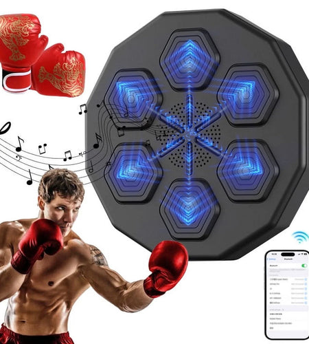 Music Boxing Machine, Smart Bluetooth Connection Boxing Equipment, Fight Reaction Training Boxing Pad, Release Pressure Wall Mounted Punching Equipment with Boxing Gloves