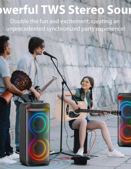 Load image into Gallery viewer, Large Party Speaker, Bluetooth Speaker with Dazzling Rgb Light, Two 6.5'' Subwoofer, T20
