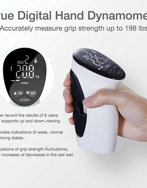 Load image into Gallery viewer, Grip Strength Trainer, Grip Strength Tester Hand Grip Exerciser Auto Capturing Digital Hand Dynamometer
