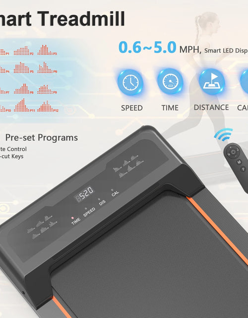 Load image into Gallery viewer, under Desk Treadmill - Walking Pad with LED Display and Remote Control, Portable Treadmill for Home and Office, 2.5HP, 265LBS Capacity
