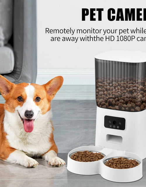 Load image into Gallery viewer, Threes Tree Automatic Cat Feeder with Camera for 2 Pets, Camera 5L Cat Feeder with 2 Stainless Steel Bowls, Remote APP Control
