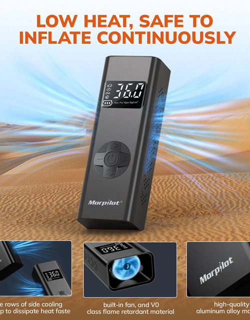 Load image into Gallery viewer, Tire Inflator Portable Air Compressor, 3-150PSI 12V DC Electric Air Pump for Car Tires with Tire Pressure Gauge, Bike Tire Pump with LED Light for Car SUV ATV Motorcycle Bike
