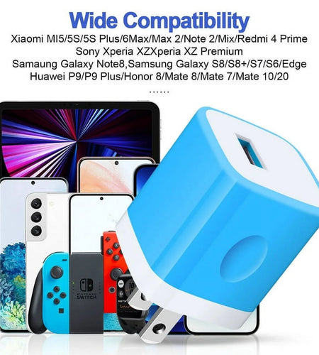 Charging Block,Type C Charger Block Fast Charging  3PCS 1A/5V Usb Wall Charger Block Adapter Plug with 3PCS Type C Charging Cables 6Ft USB C Cable High Speed Android Charger Phone Cords Type C